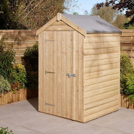 Rowlinson 4' x 4' Premier Shiplap Windowless Single Door Apex Shed