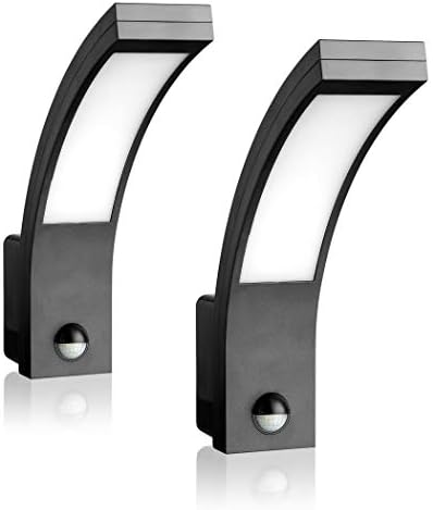 SEBSON Outdoor Lights Mains Powered IP65 - Pack of 2 - Outdoor Garden Lights with PIR Motion Sensor, LED Wall Lights 15W, Cool White, 1000lm, Security Lights for Outside