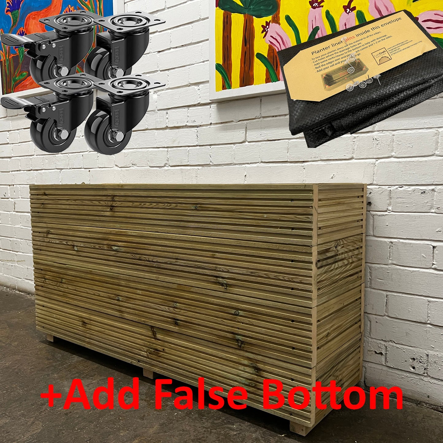 Tall 1-Meter Wooden Decking Planter – 100 × 35 × 63 cm