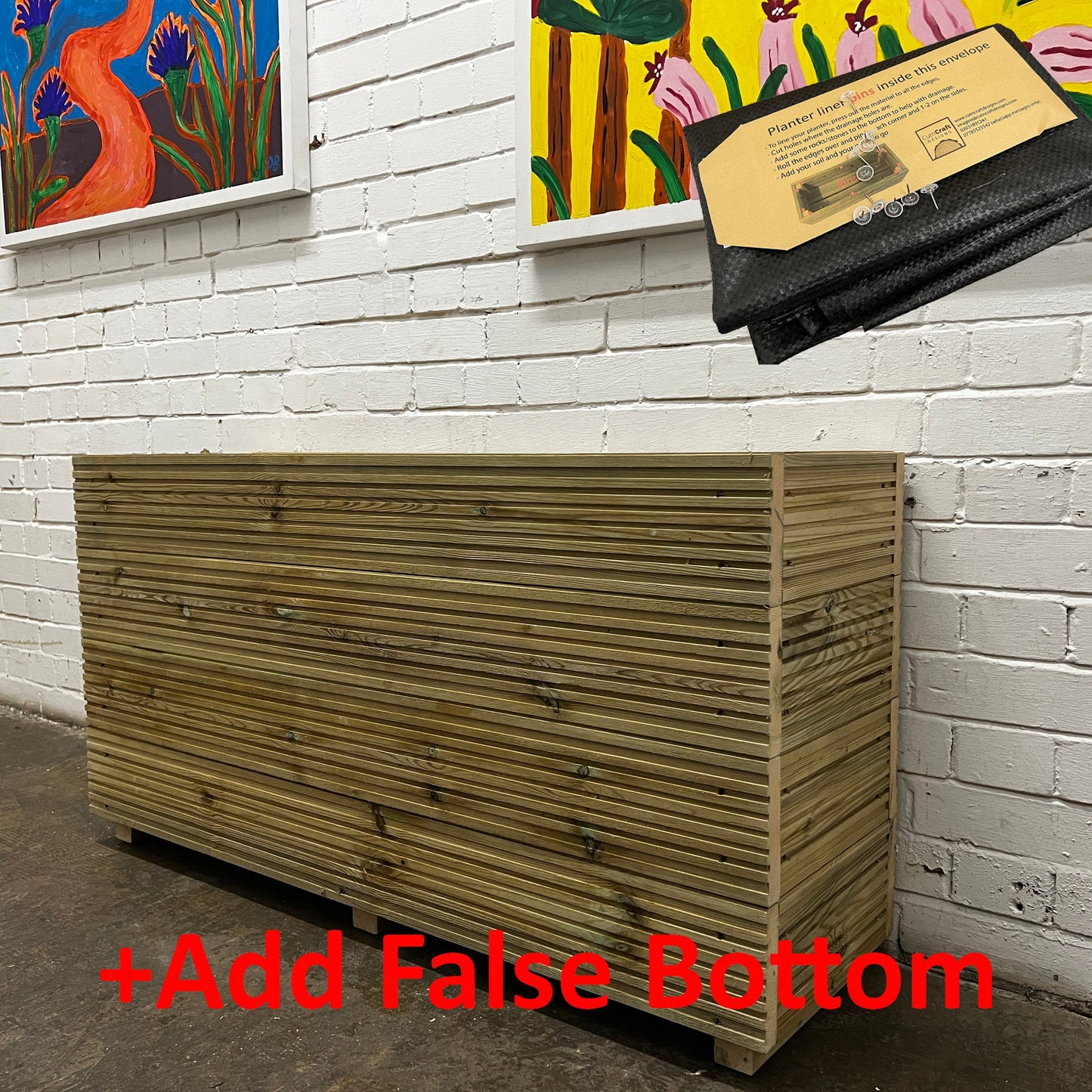 Tall 1-Meter Wooden Decking Planter – 100 × 35 × 63 cm