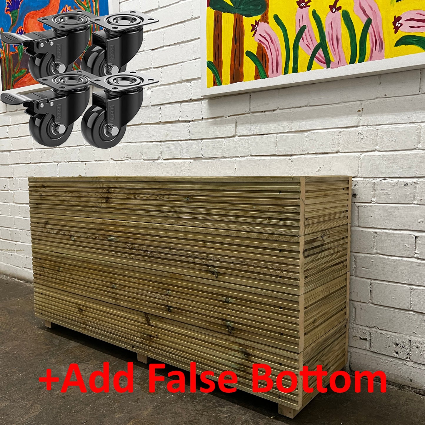 Tall 1-Meter Wooden Decking Planter – 100 × 35 × 63 cm