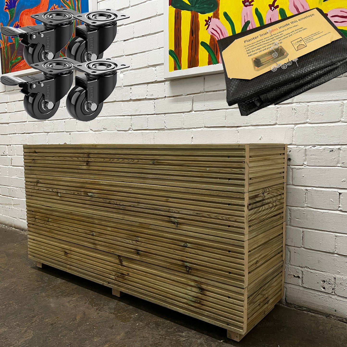 Tall 1-Meter Wooden Decking Planter – 100 × 35 × 63 cm