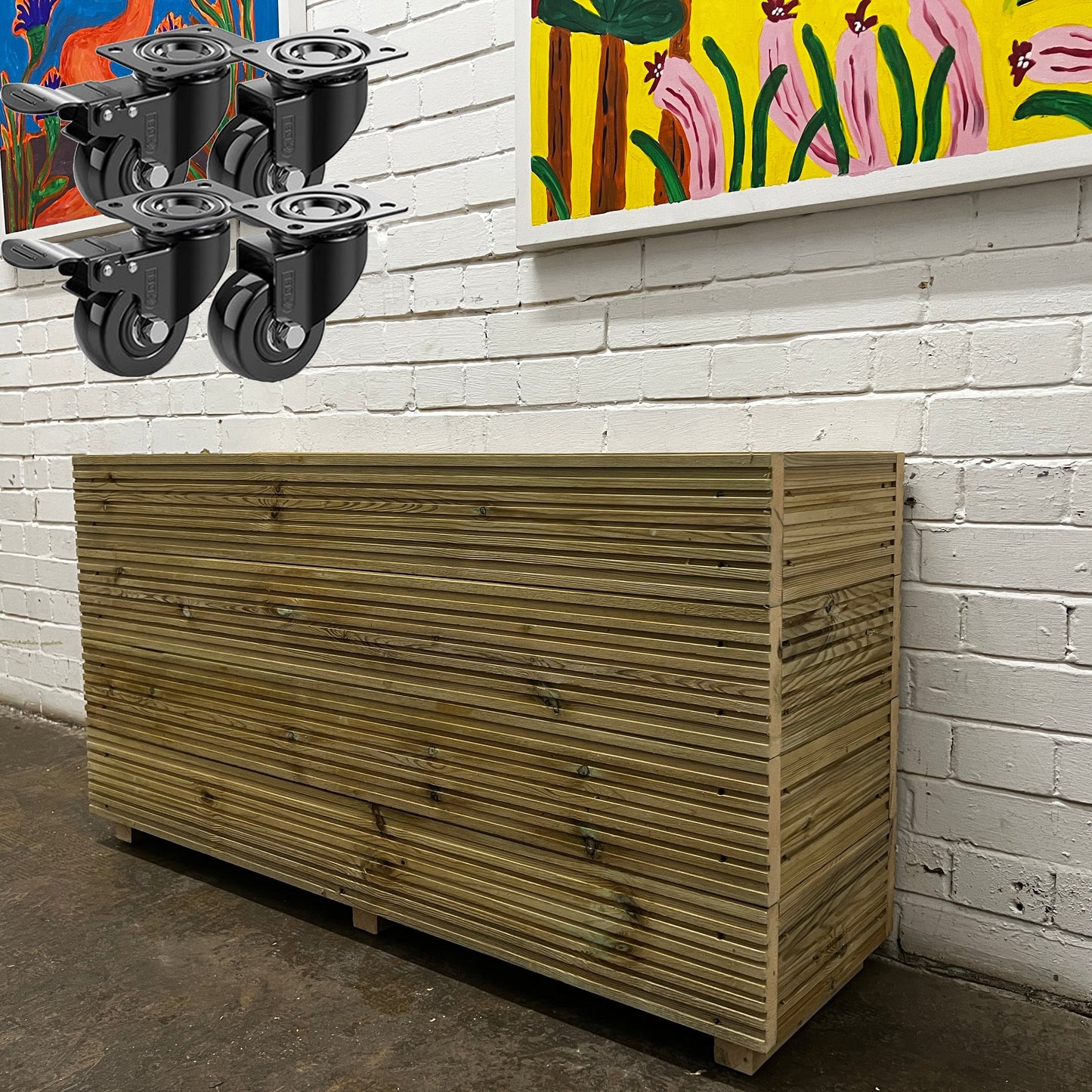 Tall 1-Meter Wooden Decking Planter – 100 × 35 × 63 cm