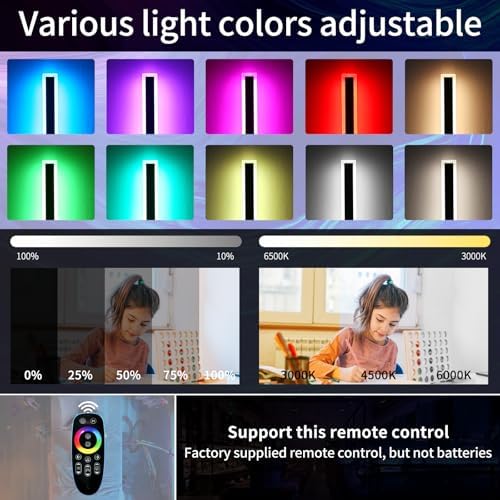 Mikeru 60cm Outdoor RGB Wall Light, 2pack 7RGB Colours Long Wall Light, Dimmable 3000k/4500k/6000k Ip65 Rainproof Acrylic Outdoor Light for Patio, Garden, Balcony, Christmas Parties