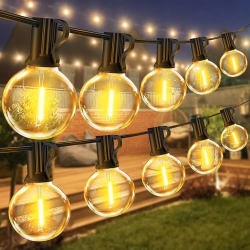 Vanranger Festoon Outdoor Lights Mains Powered 150 Ft G40 Garden Outside Festoon Lights Mains Powered 45M with Shatterproof LED Bulbs for Gazebo Pergola