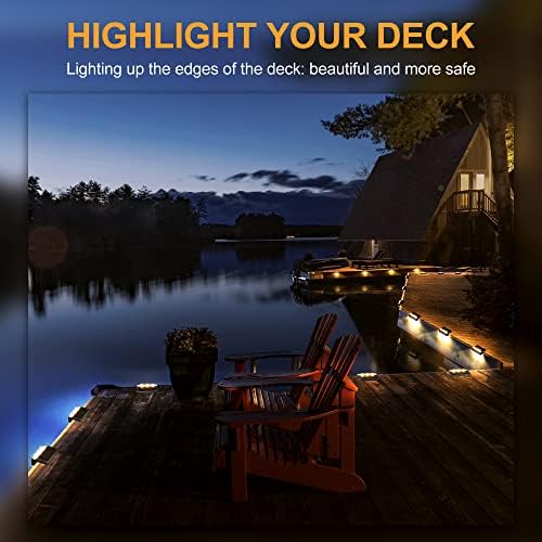 Solpex Solar Step Lights 16 Pack, Solar Outdoor Lights for Fence, IP65 Waterproof Solar Powered Outdoor LED Lights for Deck Porch Stair Yard Garden Patio Pool Decorations (Black, White)