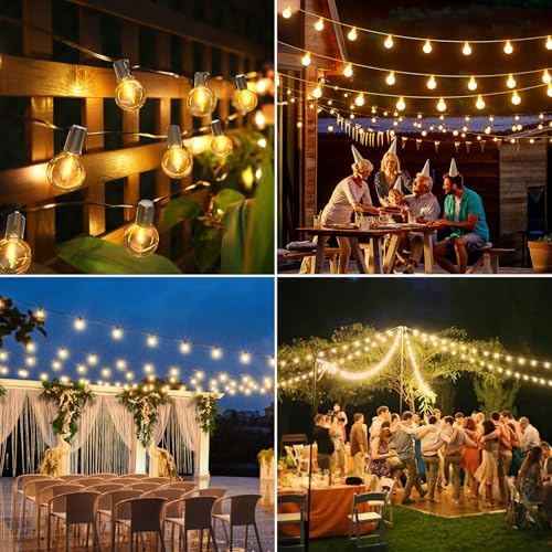 FIFlying Outdoor String Lights, 32.7M/107.3FT Outdoor Lights Mains Powered with 50+3 Shatterproof Bulbs, IP54 Waterproof Garden String Lights Festoon Lights for Garden Backyard Patio Wedding Party