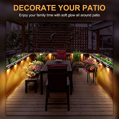 Solpex Solar Step Lights 16 Pack, Solar Outdoor Lights for Fence, IP65 Waterproof Solar Powered Outdoor LED Lights for Deck Porch Stair Yard Garden Patio Pool Decorations (Black, White)