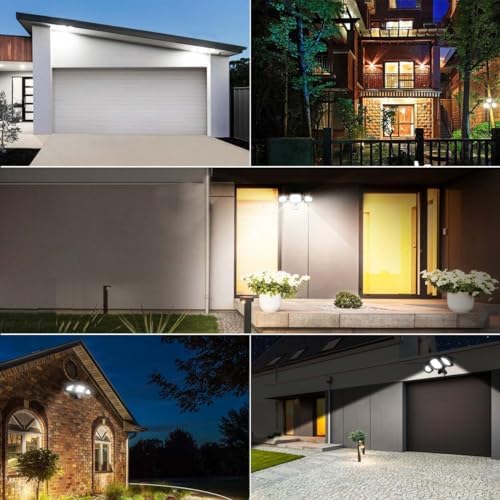 MEIKEE 42W Led Security Lights with Motion Sensor Black PIR Floodlights Outdoor Lights IP66 Waterproof 6500K 180° Adjustable Garden Light for Garage Corridors Terraces Courtyards