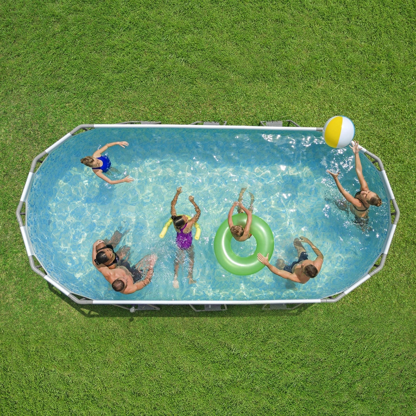 Bestway 18ft x 9ft x 48" Oval Steel Pro Max™ Above Ground Swimming Pool, Filter Pump & Accessories