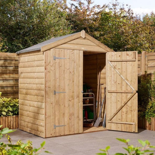 Rowlinson 6' x 4' Premier Shiplap Windowless Double Door Apex Shed