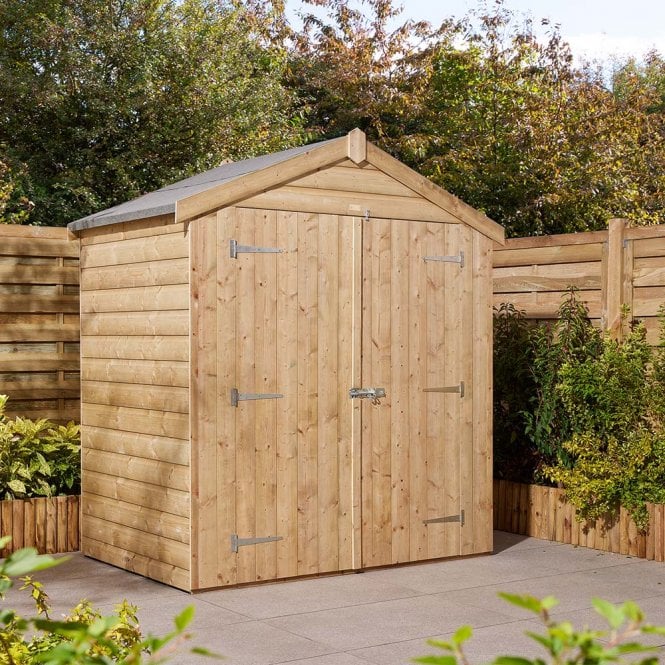 Rowlinson 6' x 4' Premier Shiplap Windowless Double Door Apex Shed