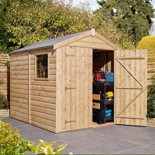 Rowlinson 6' x 8' Premier Shiplap Double Door Apex Shed