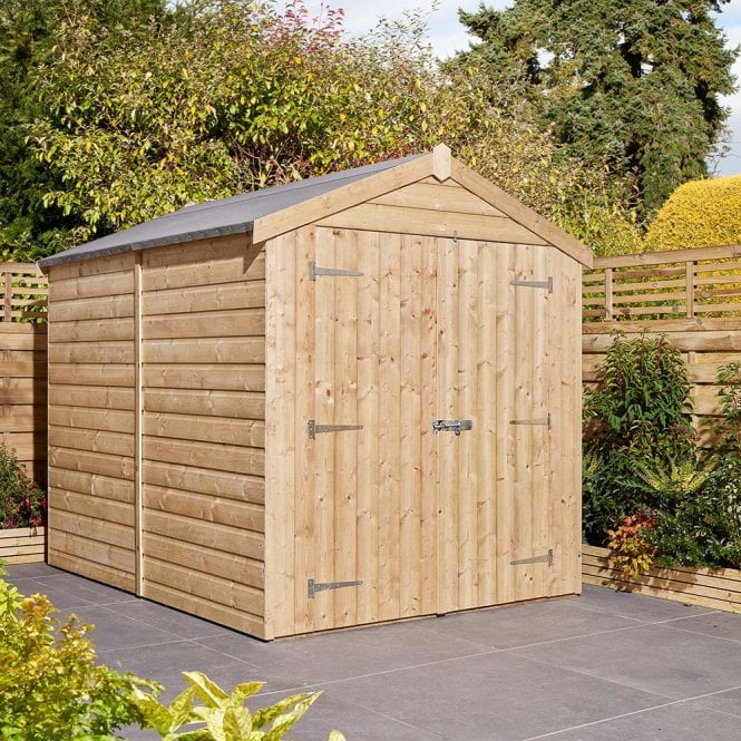 Rowlinson 6' x 8' Premier Shiplap Windowless Double Door Apex Shed