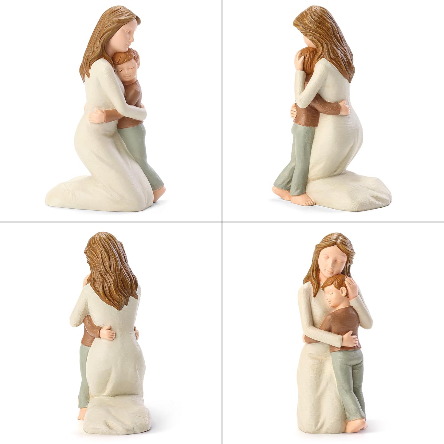 Carracci Mother and Son Figurines, Sculpted Hand-Painted Mom and Son Statues Gifts for Mothers Day Anniversary Birthday