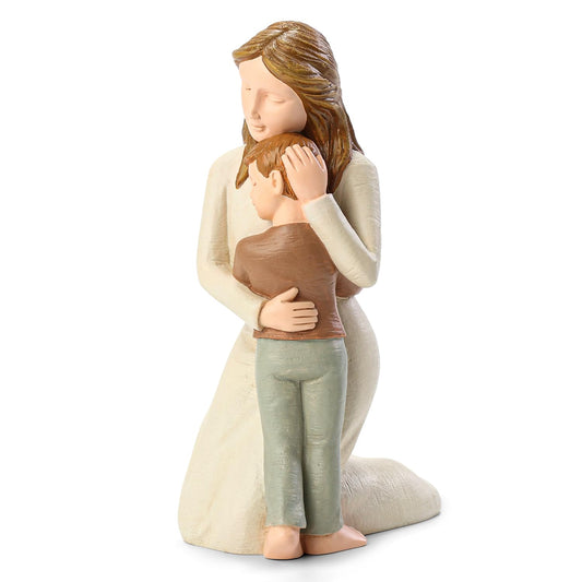 Carracci Mother and Son Figurines, Sculpted Hand-Painted Mom and Son Statues Gifts for Mothers Day Anniversary Birthday