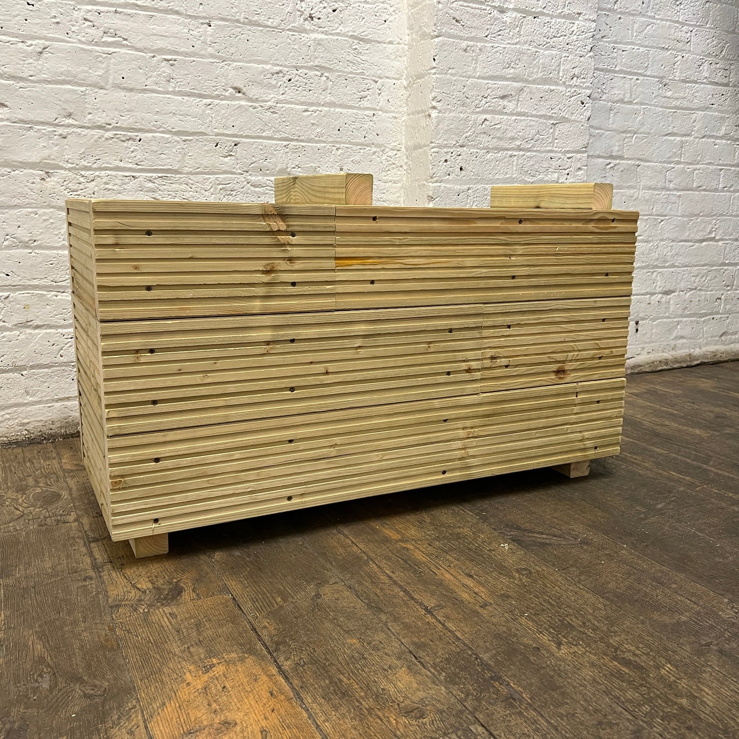 Large 3-Tiered Straight Wooden Decking Planter
