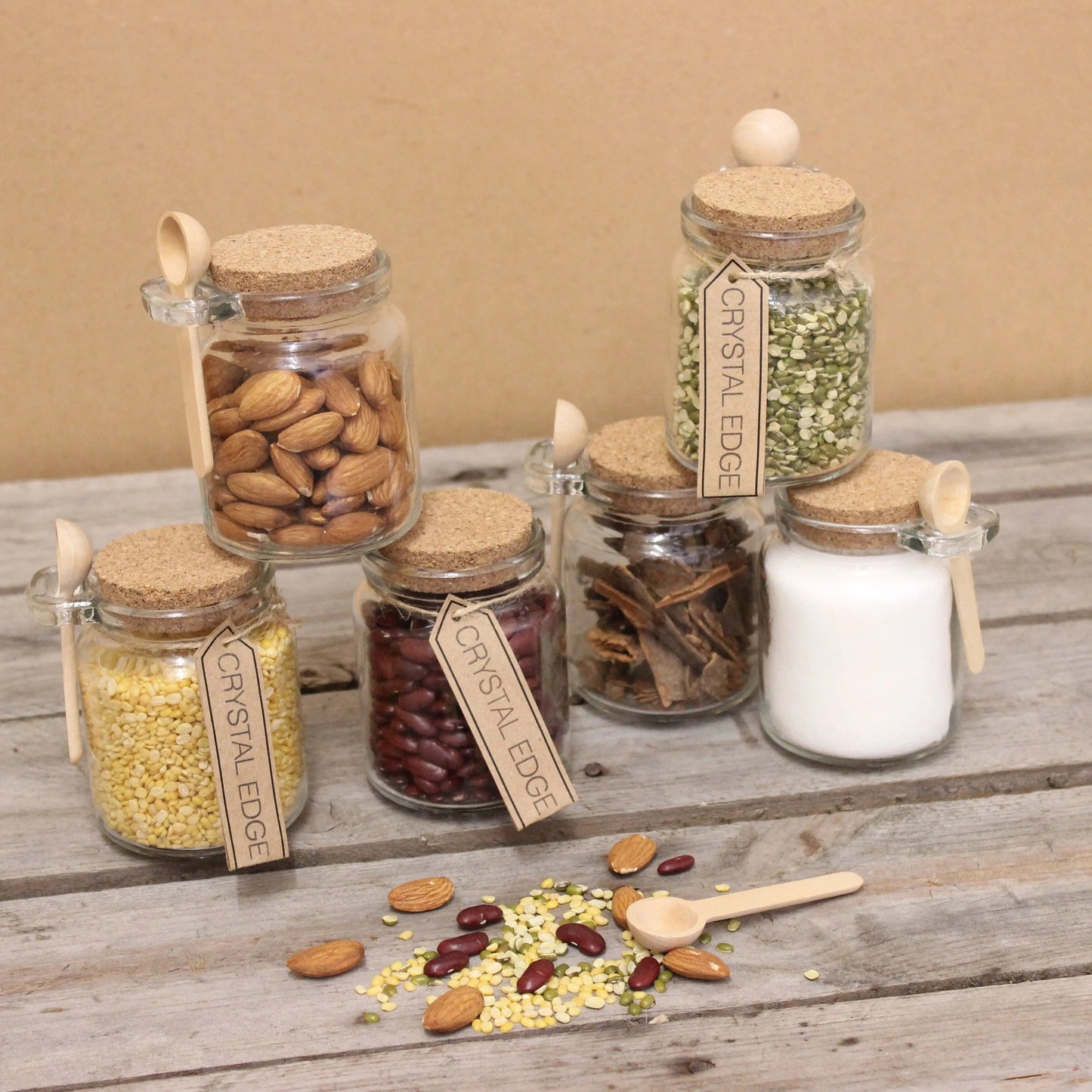 General Store Set of 6 Glass Jars with Spoon