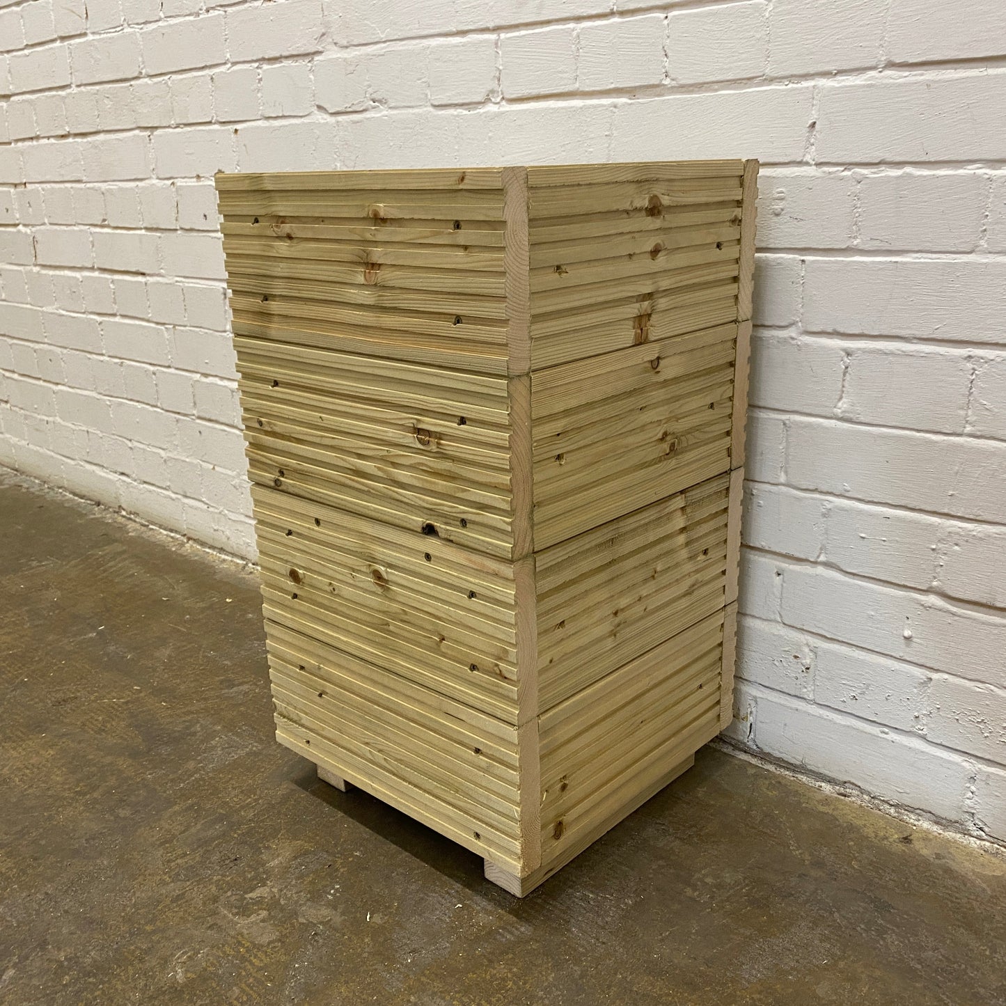 Small Tall Wooden Decking Planter – 35 × 35 × 63 cm