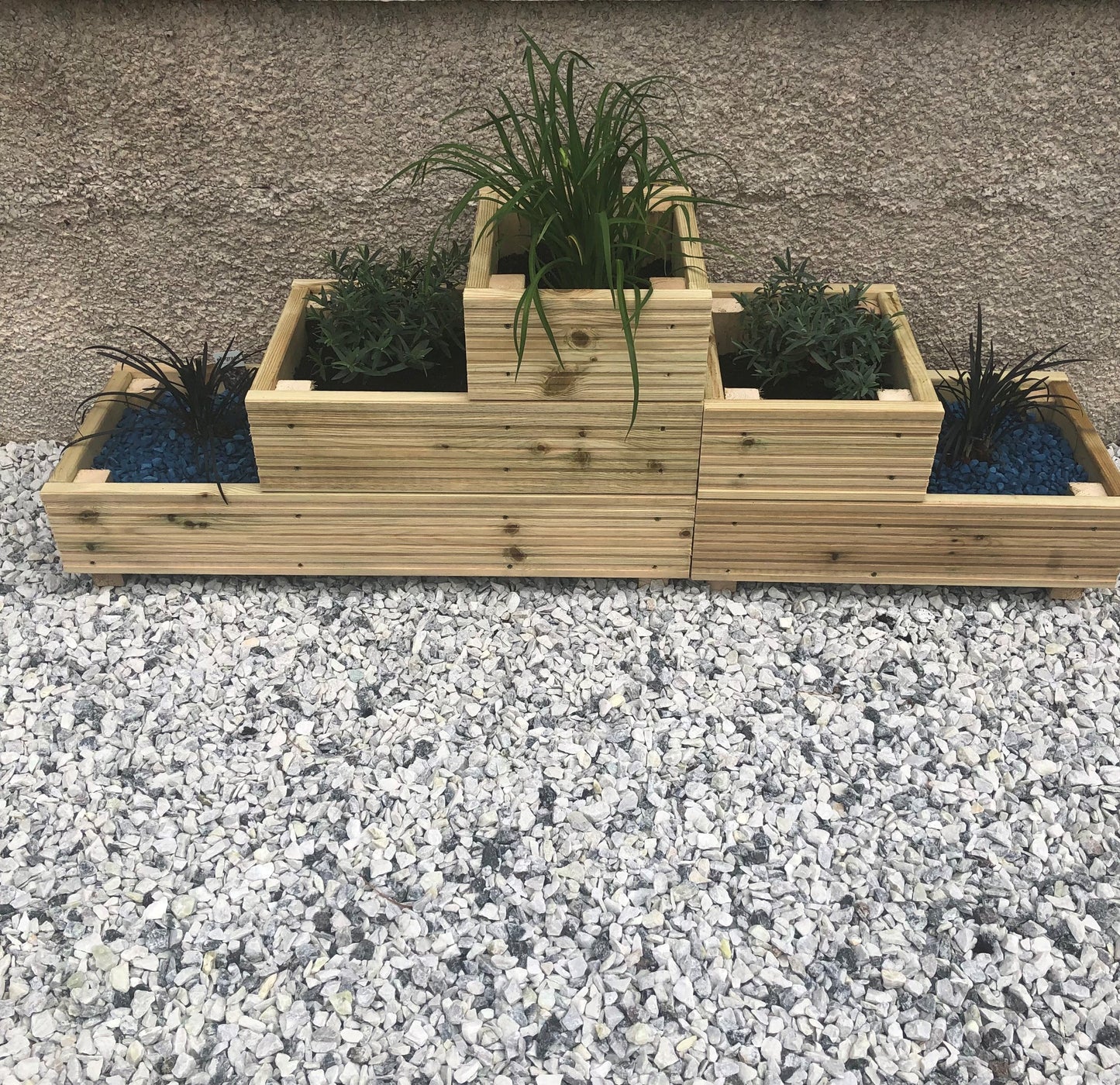 Large 3-Tiered Straight Wooden Decking Planter