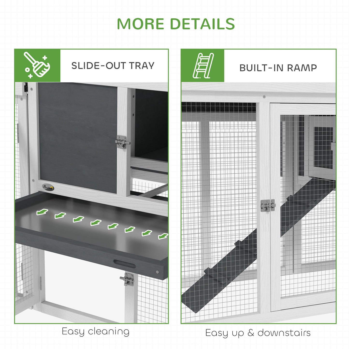 PawHut Wood Chicken Coop Hens Cage Poultry House with Nesting Boxes Run