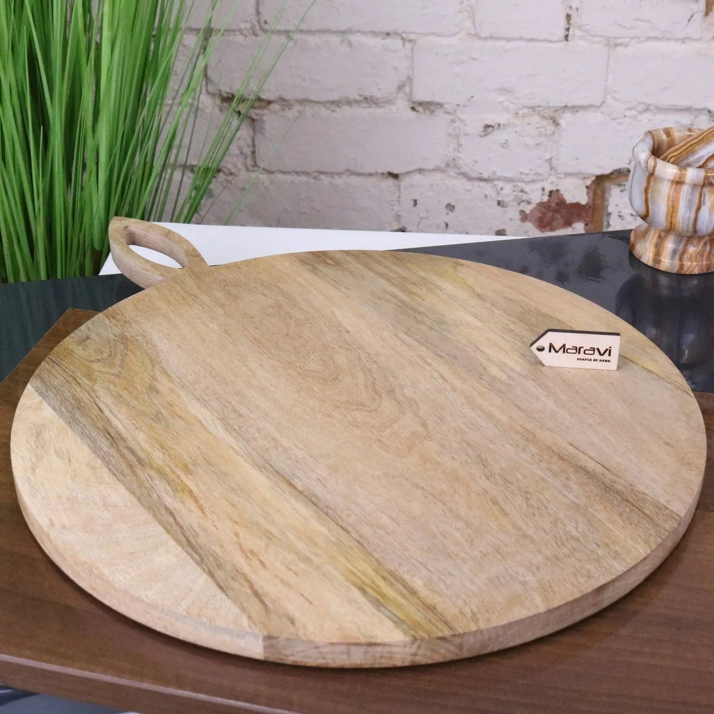 Amba Rustic Round Wooden Serving Board 38cm