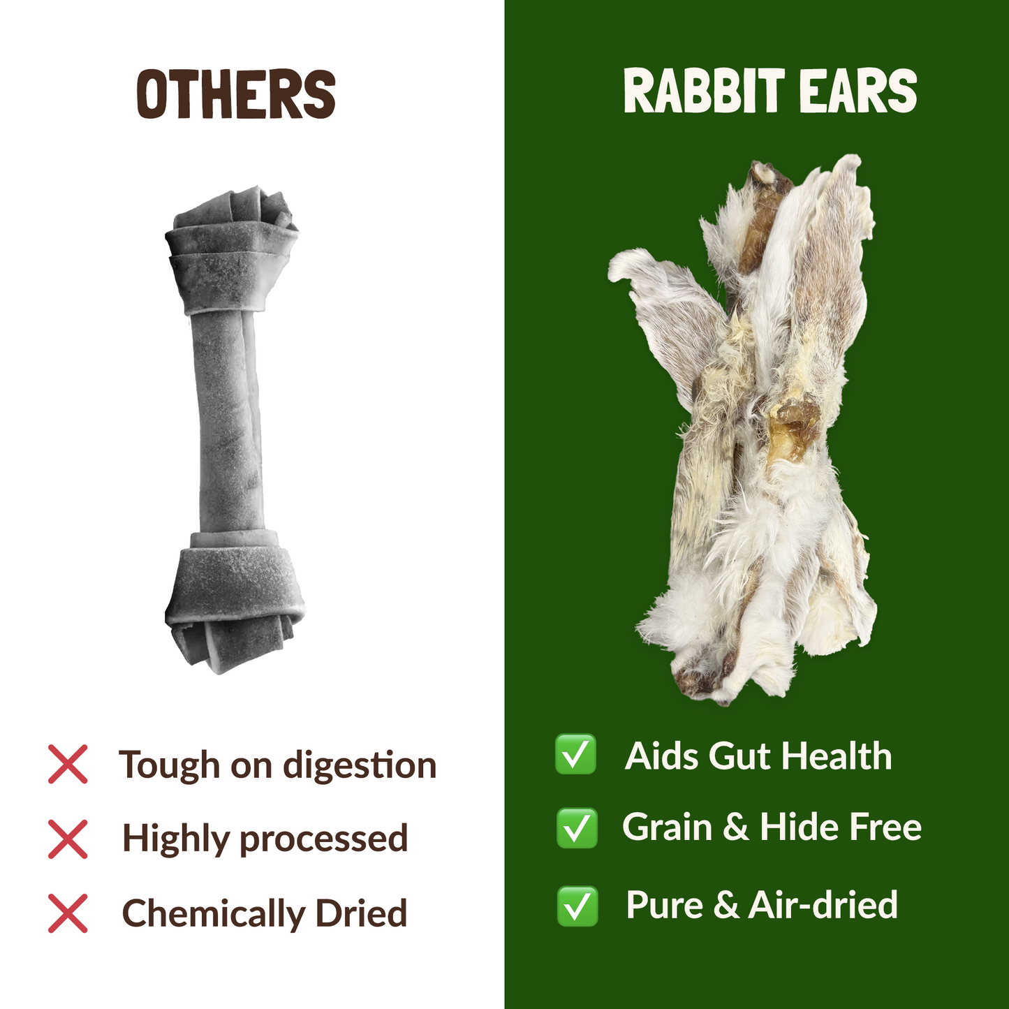 Koala Pets Rabbit Ears With Fur For Dogs 500g (30-35 Ears)