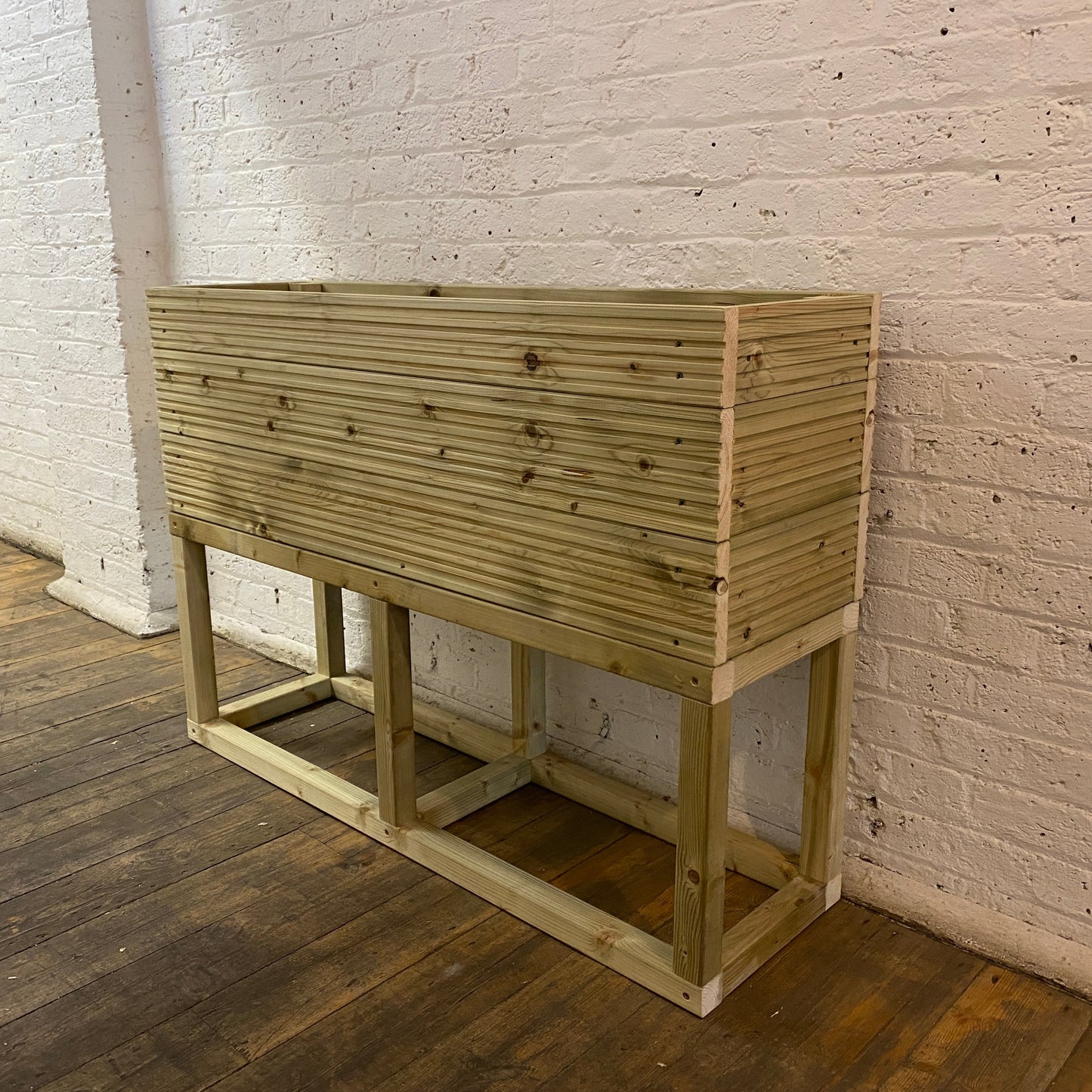 Large Raised 100 cm Wooden Decking Planter – Pressure-Treated Outdoor Garden Planter 100 × 35 × 96 cm