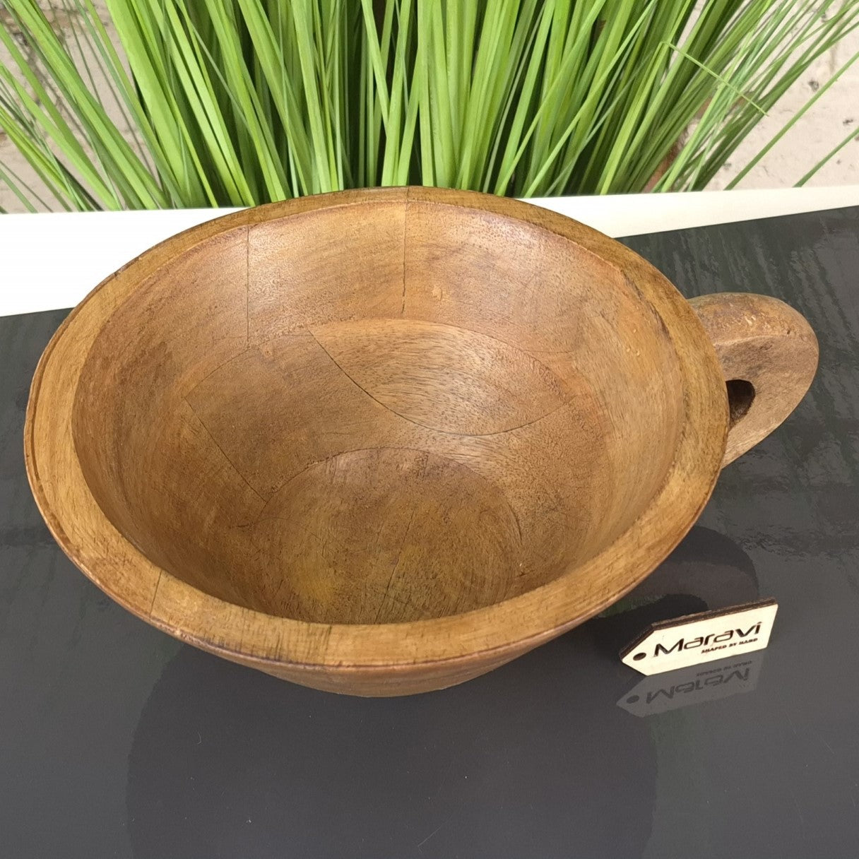 Baddo Mug Shape Wooden Bowl with Handle