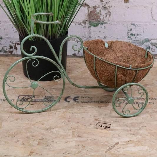 Bike Garden Planter Metal Vintage Green