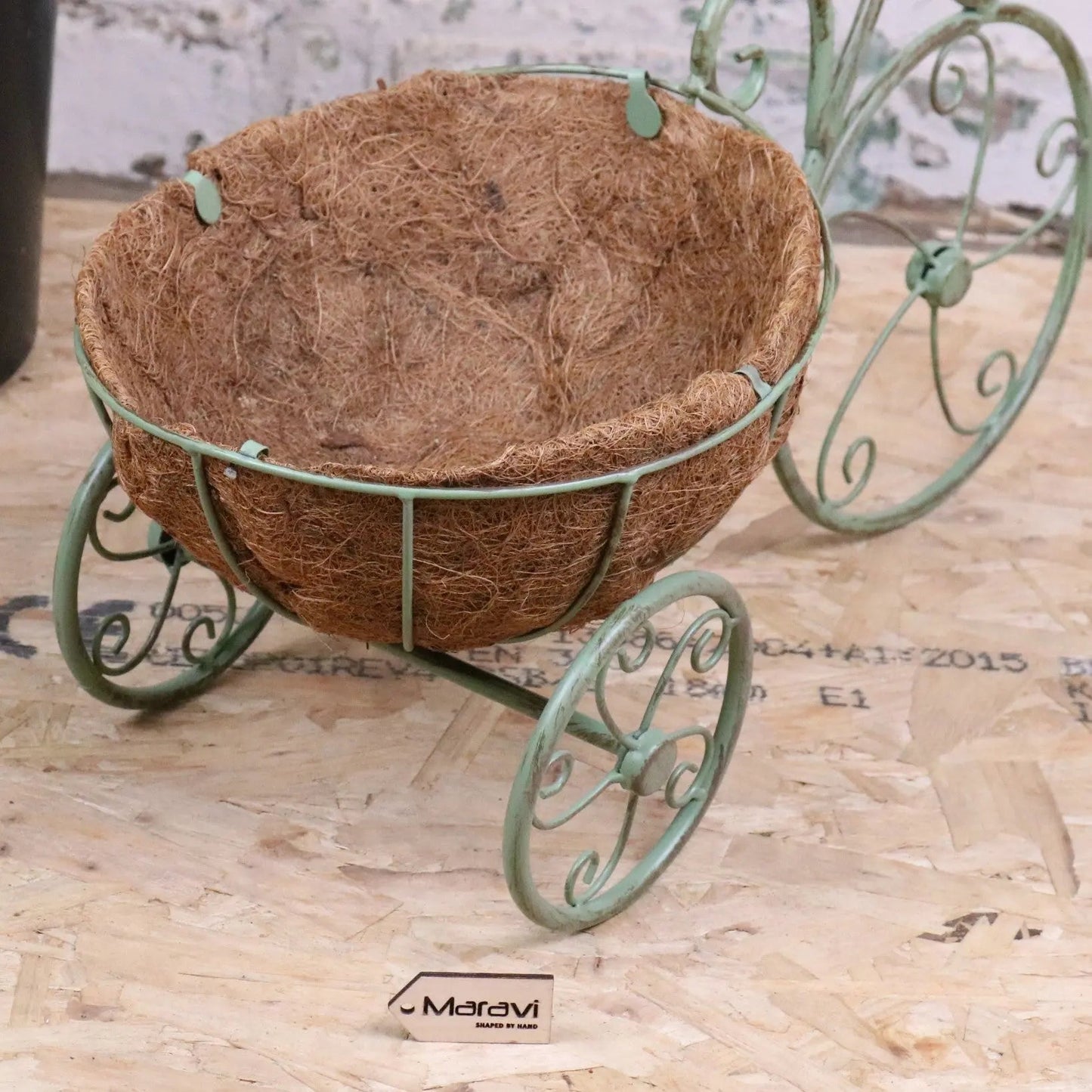 Bike Garden Planter Metal Vintage Green