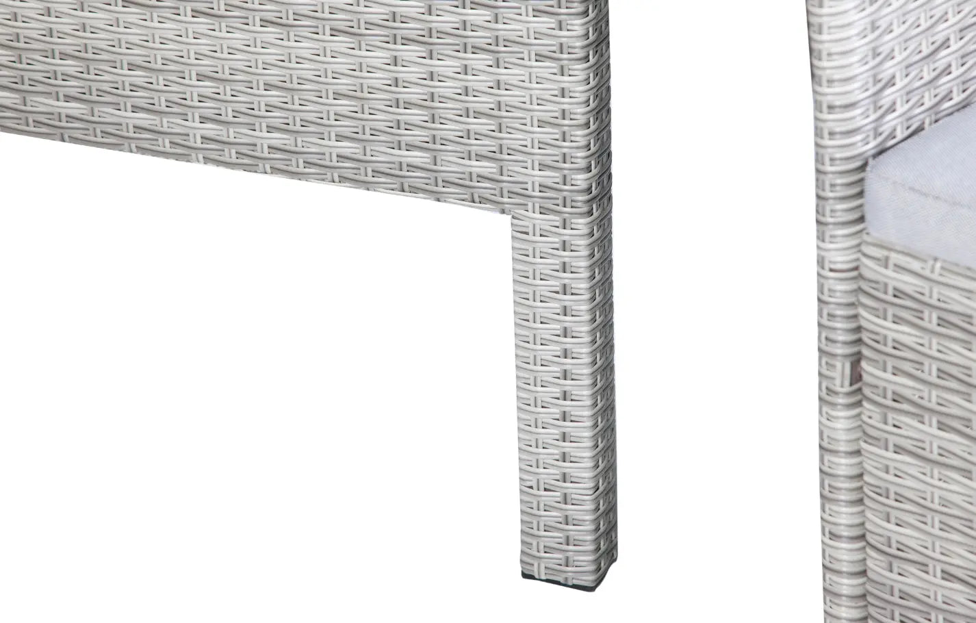 Bridgetown 6 Seater Rectangular Rattan and Polywood Grey Garden Dining Set 200cm