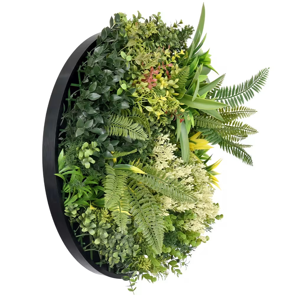 Artificial "Rhea B" Wall Art - 50cm Circular Frame