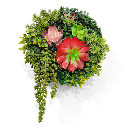 Artificial "Gemstone" Wall Art - 25cm Circular Frame
