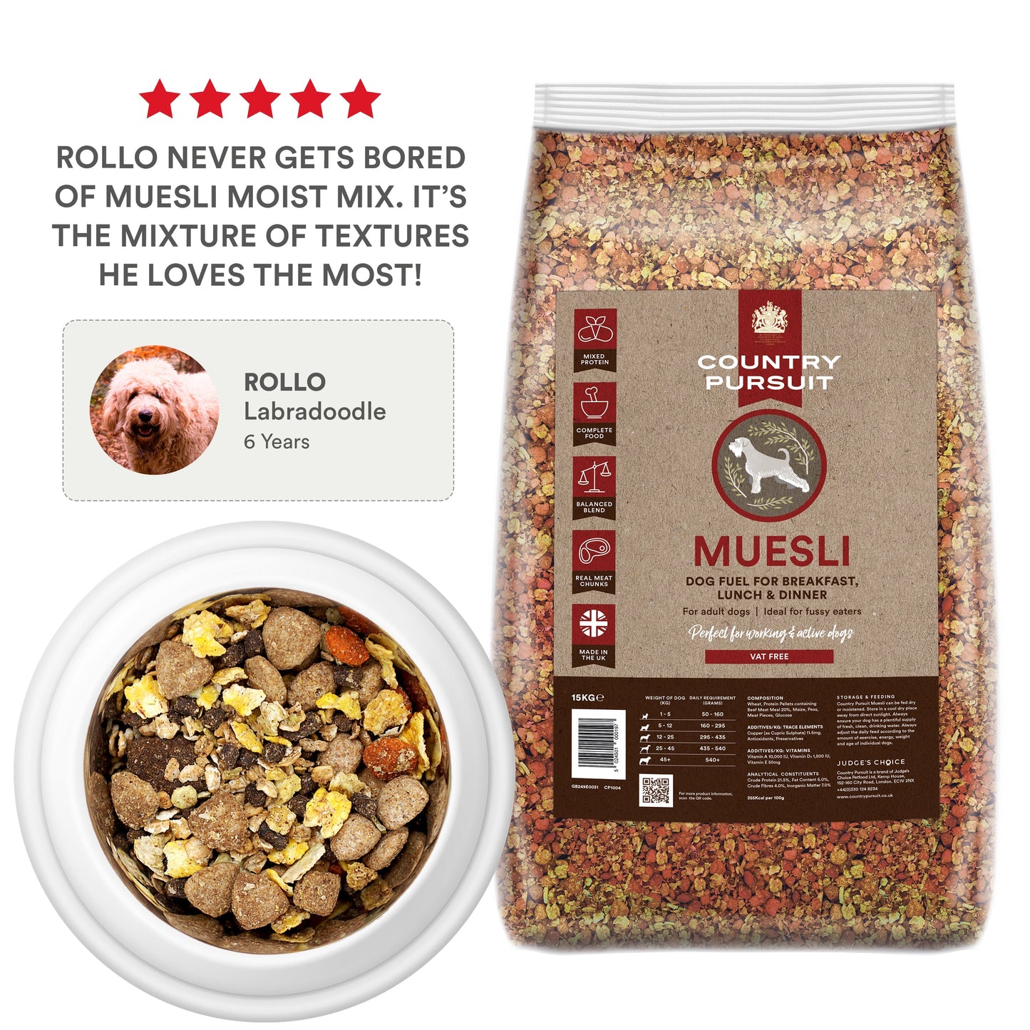Country Pursuit Muesli Semi-Moist Complete Adult Dry Dog Food 15kg