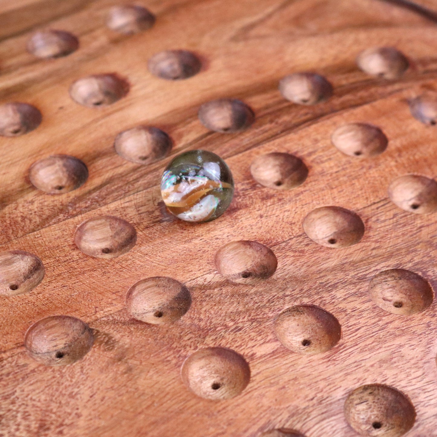 Dinod Large Wooden Solitaire Board Game Set Teak Colour