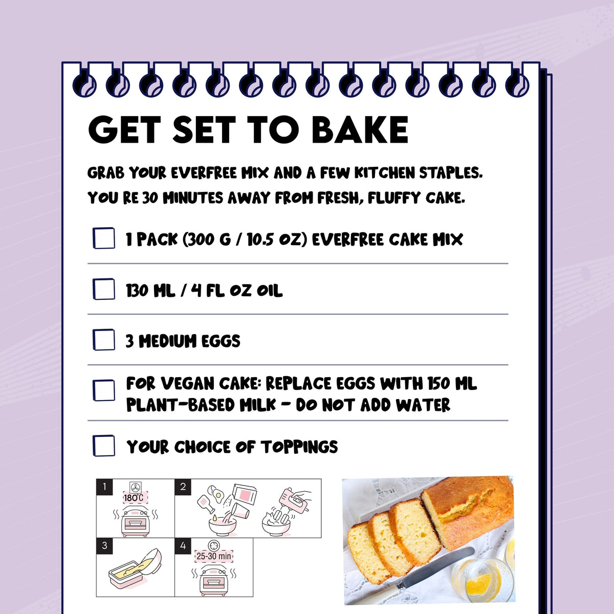 EverFree Gluten-Free Cake Mix 300g - Pack of 3