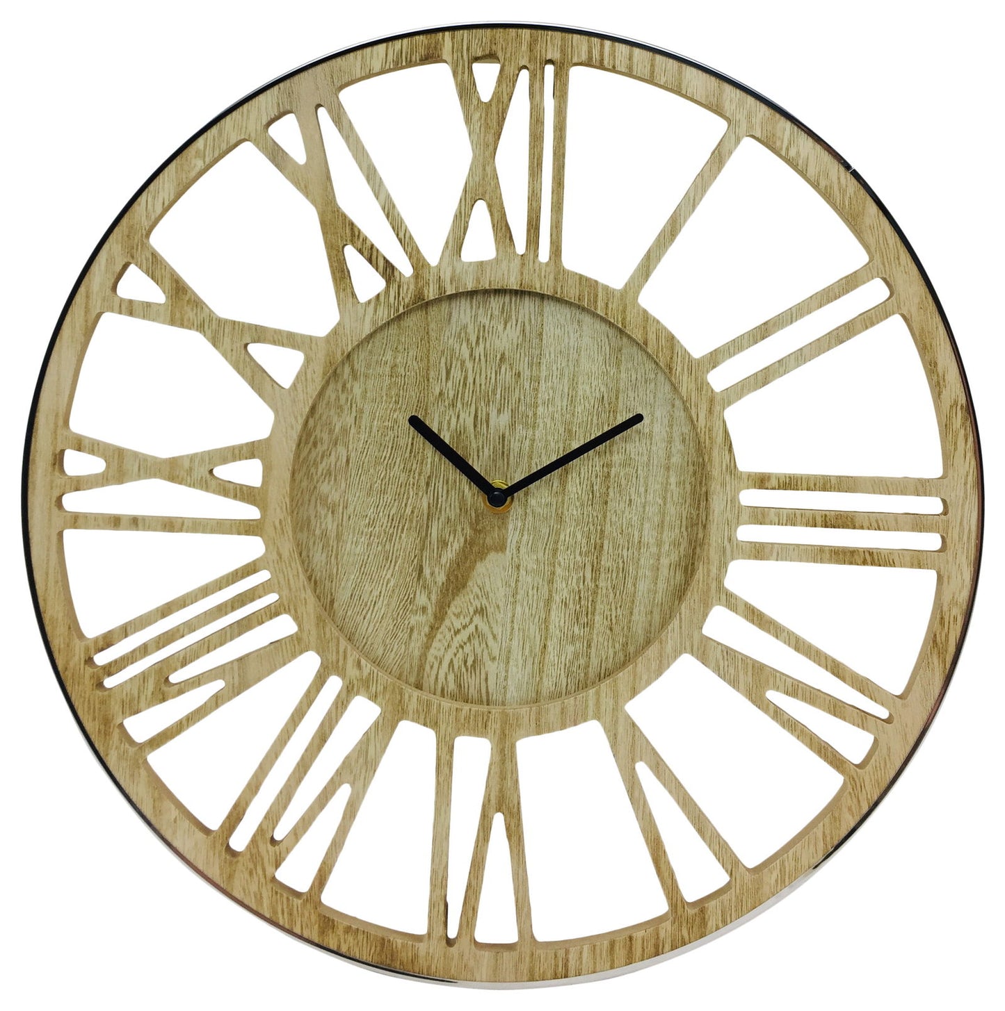 Wooden Silver Clock 40cm