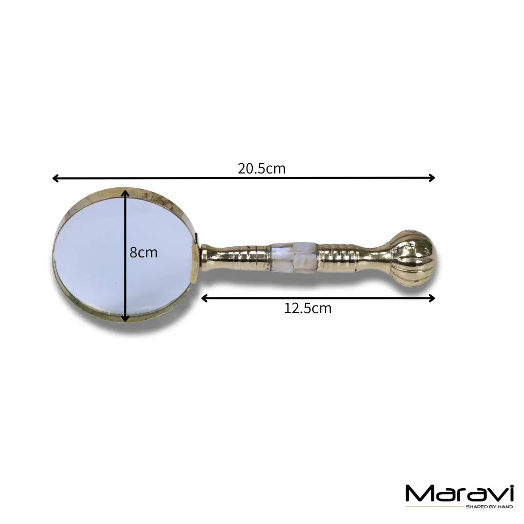 Garo Brass Magnifying Glass Mother of Pearl Vintage Style