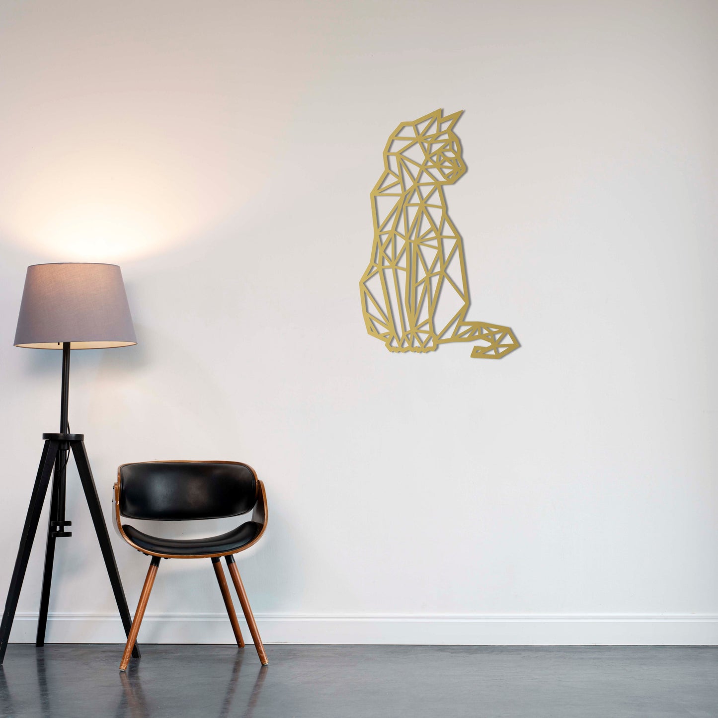 Geometric Cat Trio Metal Wall Art – Modern Minimalist Decor