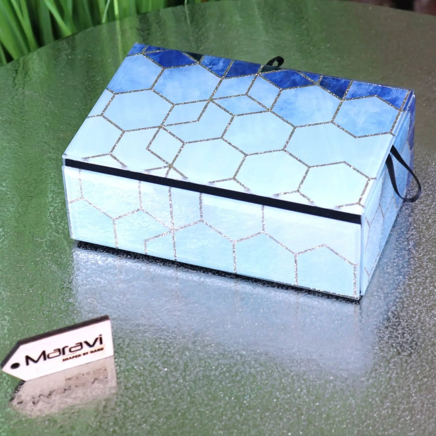 Konark Geometric glass Jewellery Box