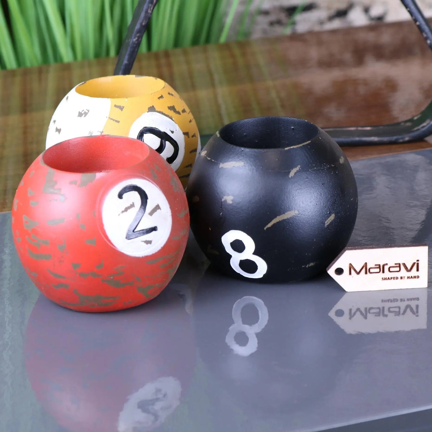 Ingali Pool 8 Ball Candle Holders