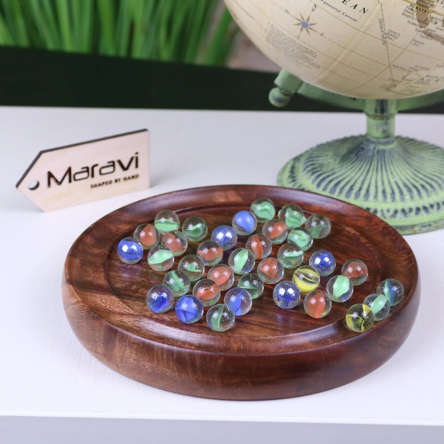 Jajur Wooden Solitaire Board Game Set