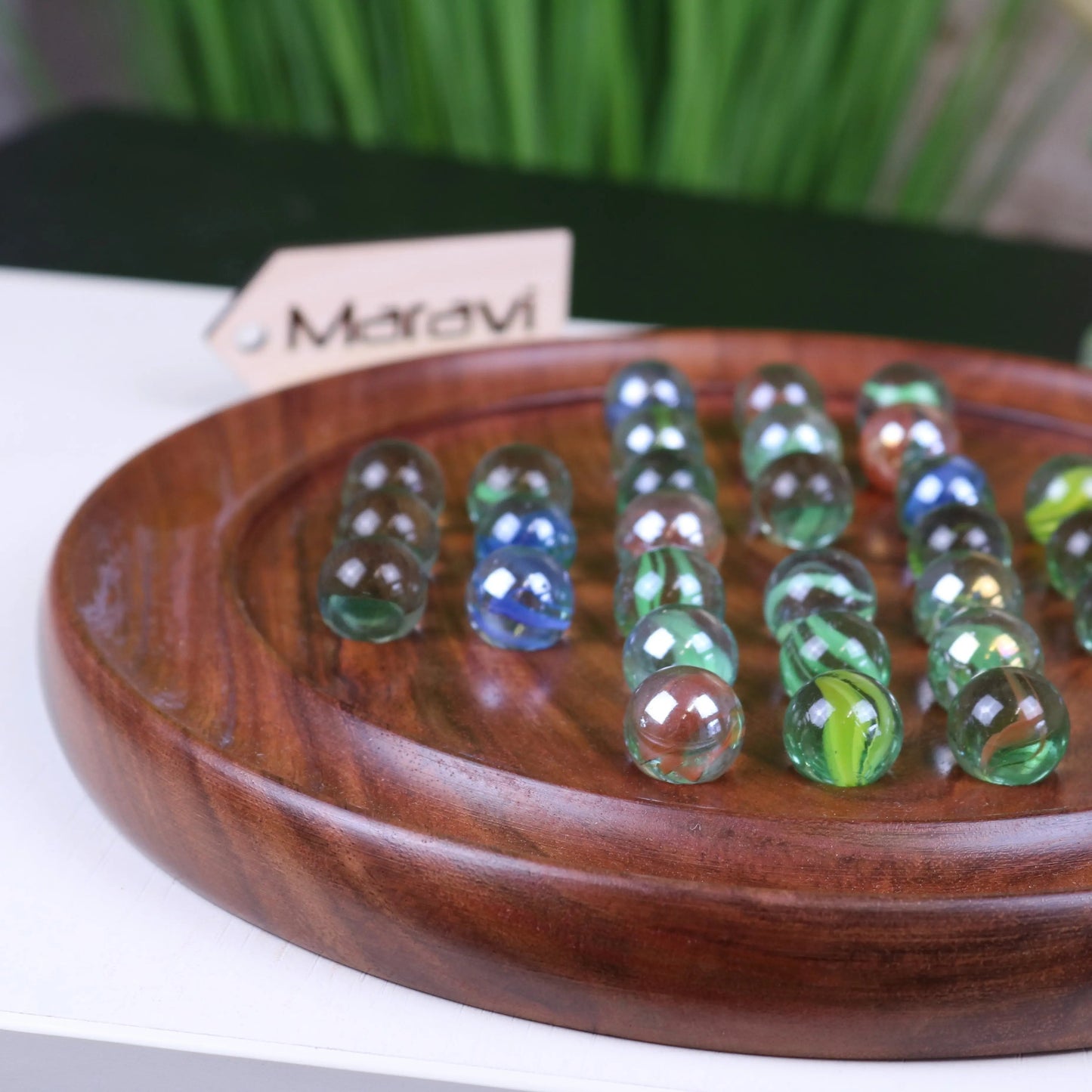 Jajur Wooden Solitaire Board Game Set
