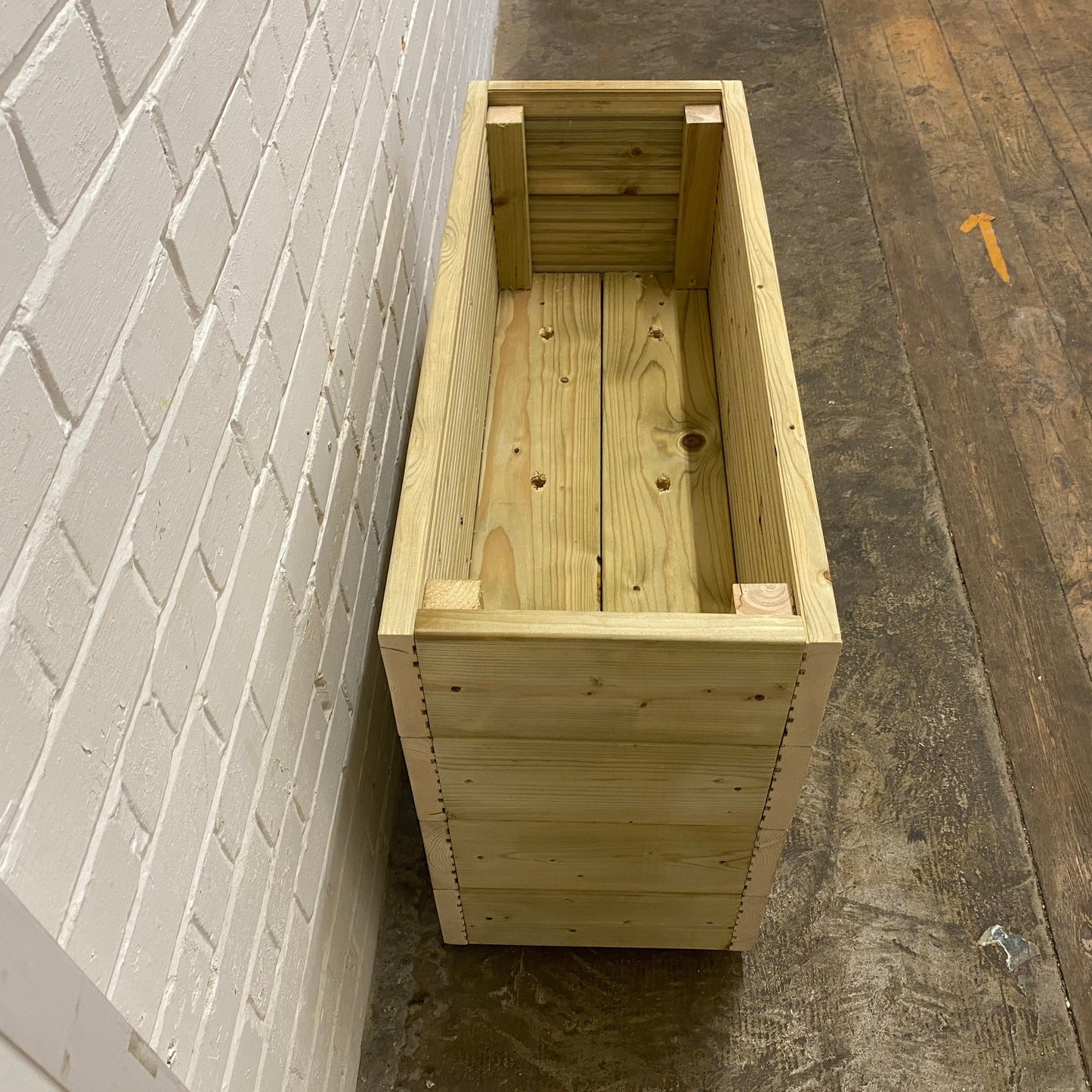 Tall Smooth Wooden Decking Patio Planter –  88 × 35 × 63 cm