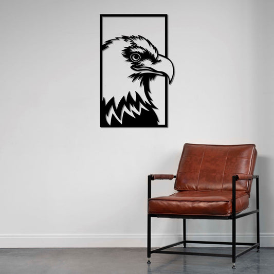 Eagle's Gaze Metal Wall Art | Majestic Bird Wall Sculpture Decor