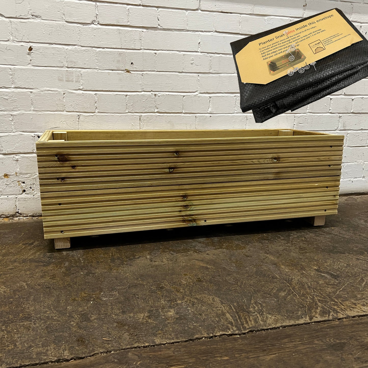1 Meter Wooden Decking Planter – 100 × 35 × 33 cm