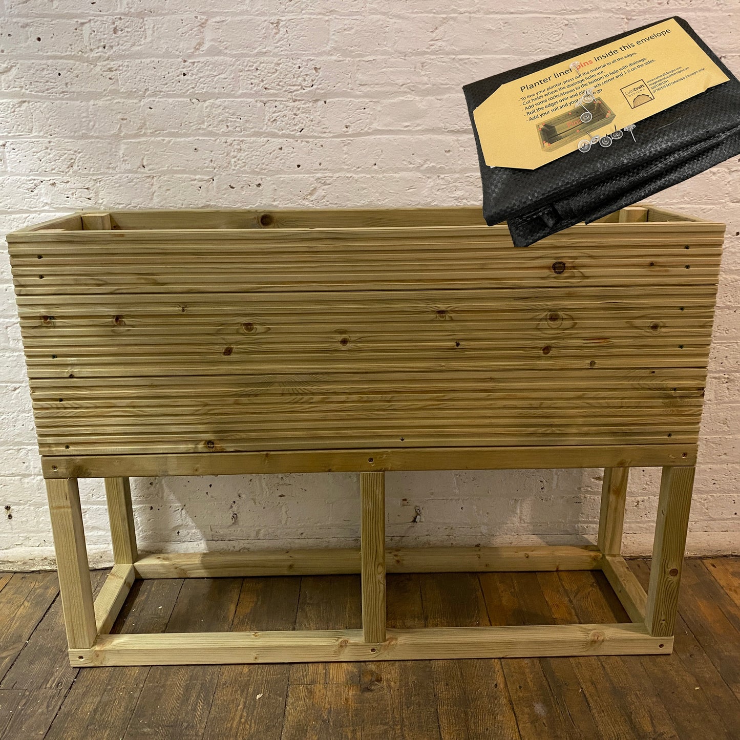 Large Raised 100 cm Wooden Decking Planter – Pressure-Treated Outdoor Garden Planter 100 × 35 × 96 cm