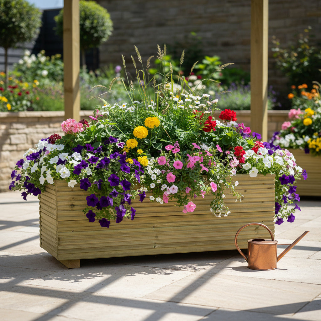 Large Wooden Decking Planter – 88 × 35 × 33 cm