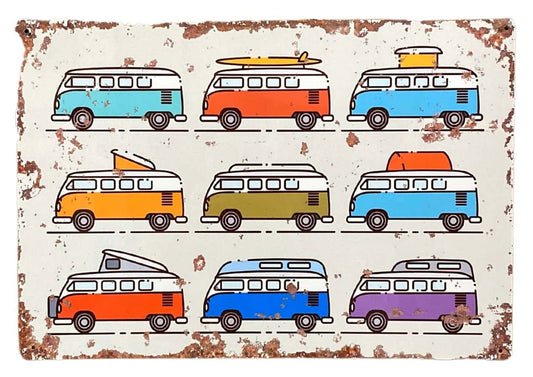 Metal Vintage Wall Sign - Camper Van Collection